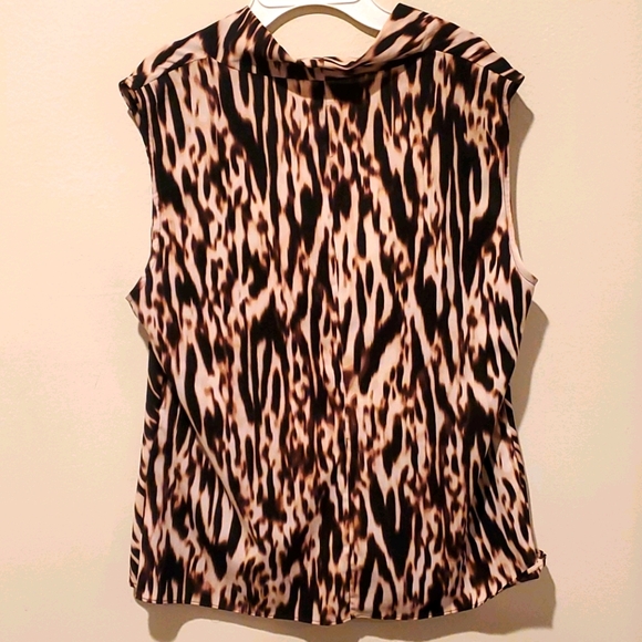 ❤ CALVIN KLEIN FLOWY ANIMAL PRINT TOP, MEDIUM - Picture 4 of 4